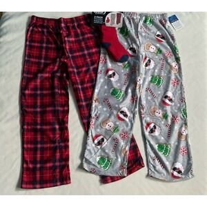 Up Late 2 pack Boys  Pajama Pants With‎  Socks Size M 6/8 Holiday